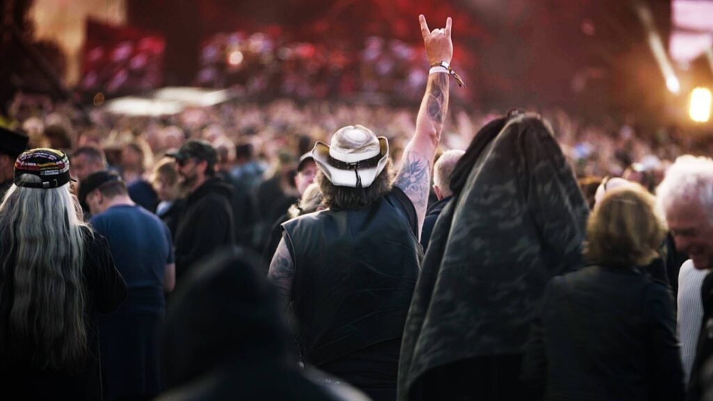 En konsertpublik sett bakifrån.